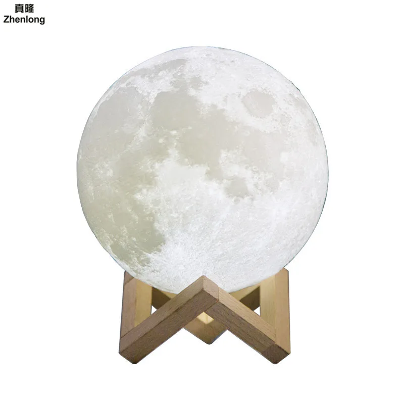 Перезаряжаемая лампа в форме Луны с 3D рисунком светодиодный ночник для спальни