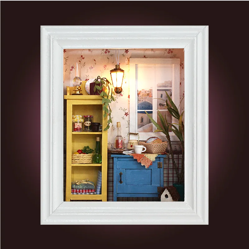 Миниатюрные 3D куклы сделай сам домика для кукольного деревянная рамка ручной