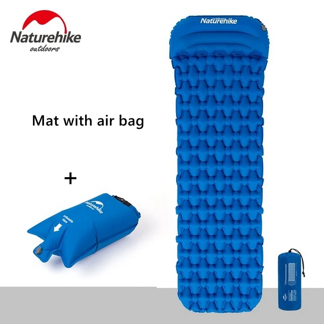 Blue Air Bag Naturehike спальный коврик с подушкой воздушный мешок Ручной пресс надувной кемпинг матрас Сверхлегкий Открытый Туризм палатки коврики - Цвет: Blue Air Bag