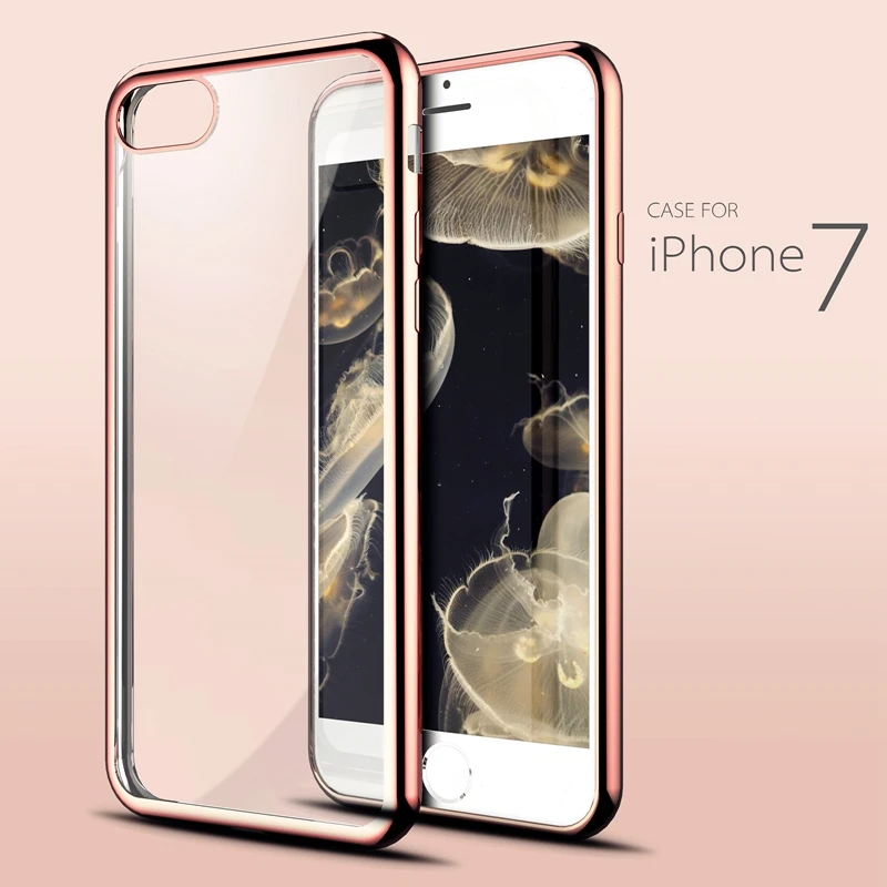 Чехол для Iphone 6 6S 4 7 роскошное покрытие из розового золота ТПУ силиконовая гибкая