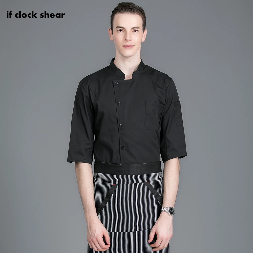 

Short sleeved Kitchen work clothes Hotel restaurant Chef Uniforms men's professional clothing catering cook shirt sushi costume