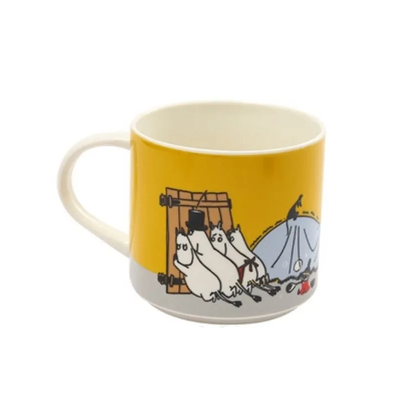 Зеленый Moomin чашки и кружки милые керамические кружки Kubek Termiczny Moomin семья Nnamel кружка Mokken подарок для детей - Цвет: Зеленый
