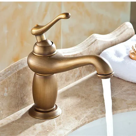 

Free shipping Famous antique basin mixer tap with highly quality solid brass antique bathroom basin sink mixer tap