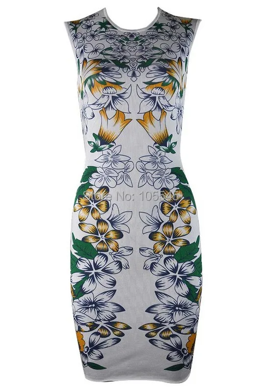 Bodycon женщины принт цветок красный ковёр bodycon знаменитость ну вечеринку повязки