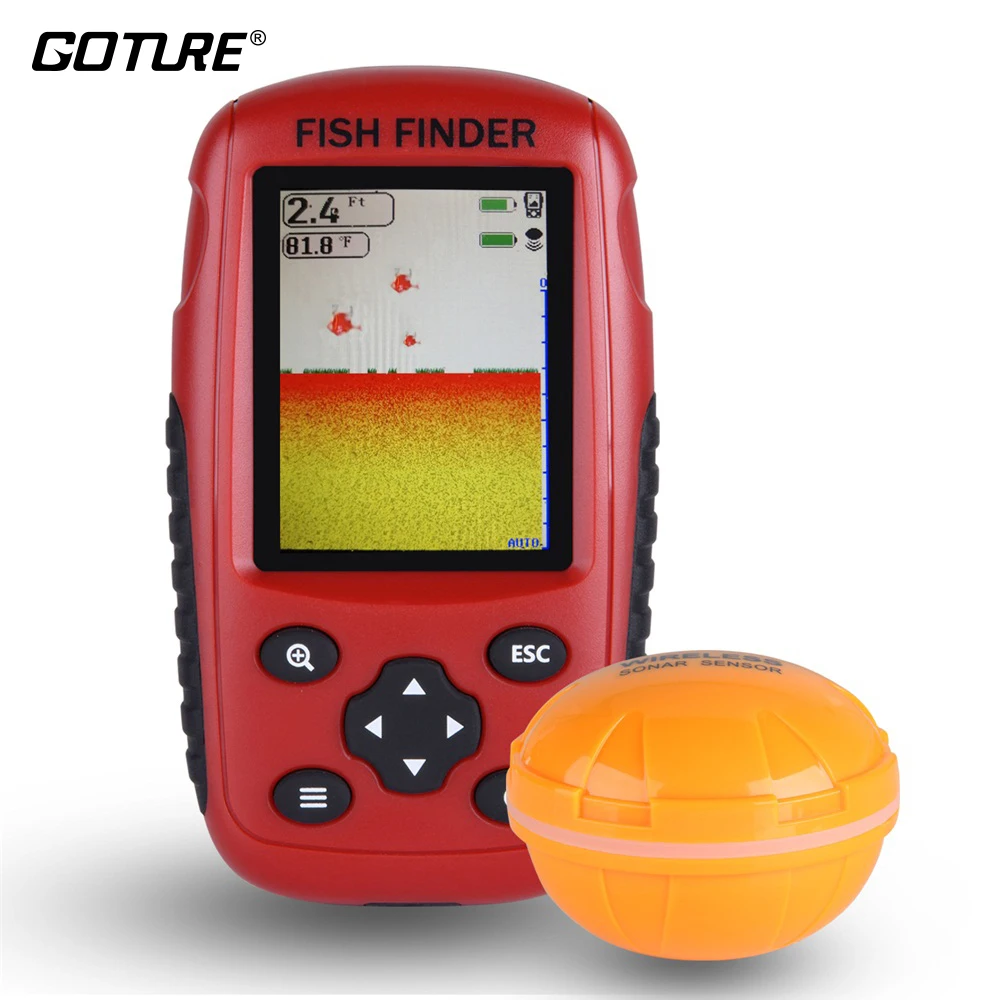 

Russian and English Menu FF998 Wireless Fish Finder Sonar Portable Waterpoof Lake Sea Contour Thermometer Sounder Fishfinder