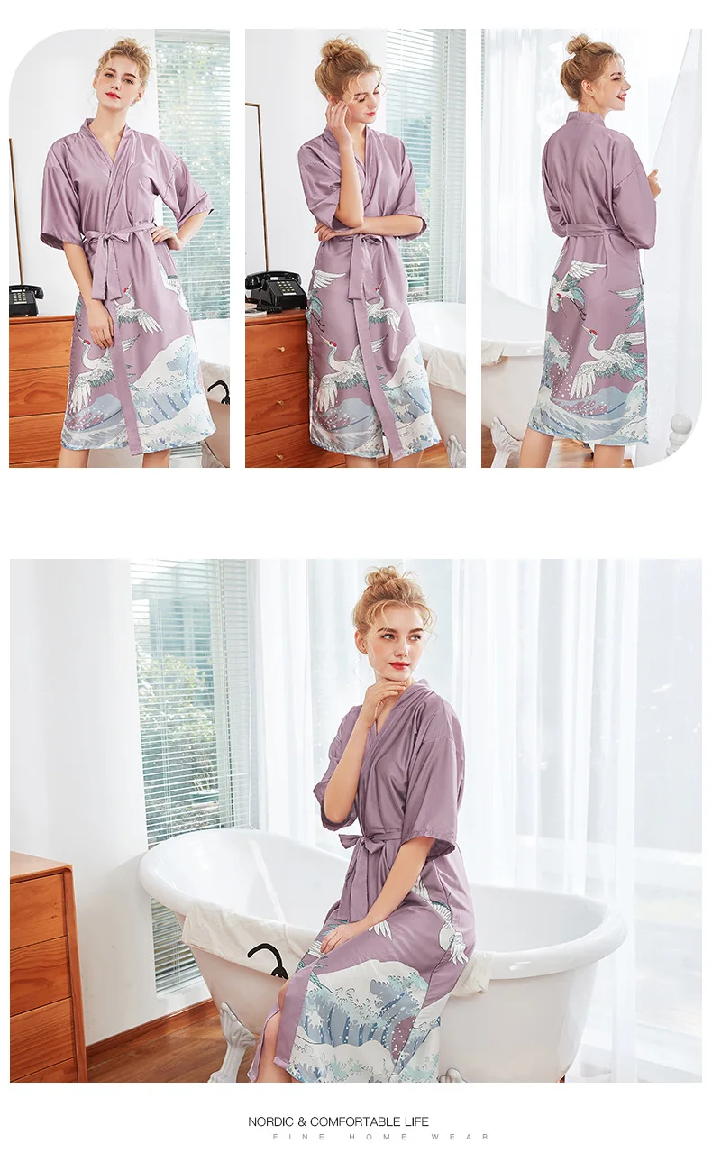Пикантные Navyblue Модные женские кимоно халат Лето Леди район для ванной платье юката Ночная рубашка пижамы плюс размеры 3XL