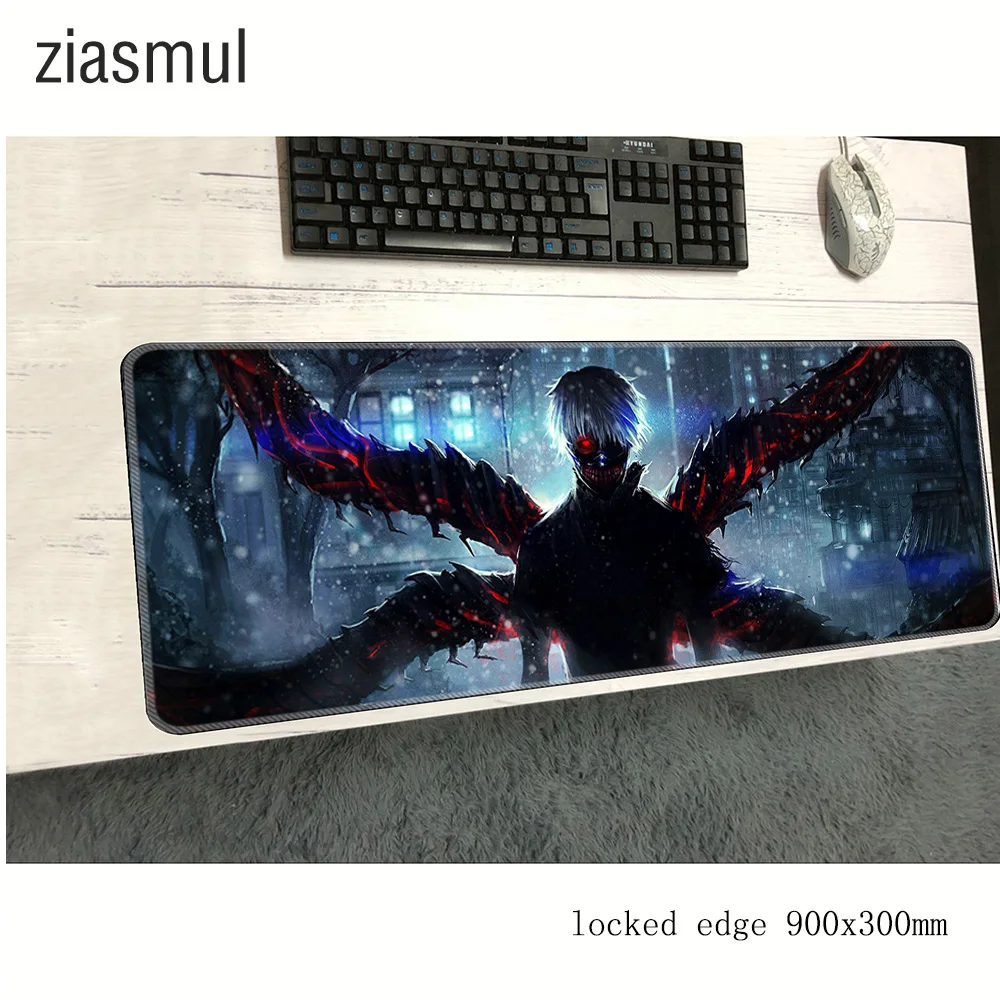 Ziasmul одежда с надписью «Tokyo Ghoul коврик для мыши 900x300x3 мм коврик мышь Notbook коврик для компьютерной очаровательны игровой коврик геймер клавиатура Коврик для мыши