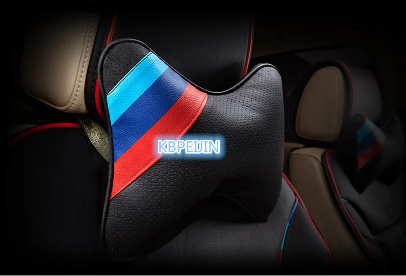 

2pcs Car Seat Neck Pillow Leather Comfortable Headrest For BMW e46 e90 e39 f30 f10 e36 e60 x5 e53 f20 e34 accessories