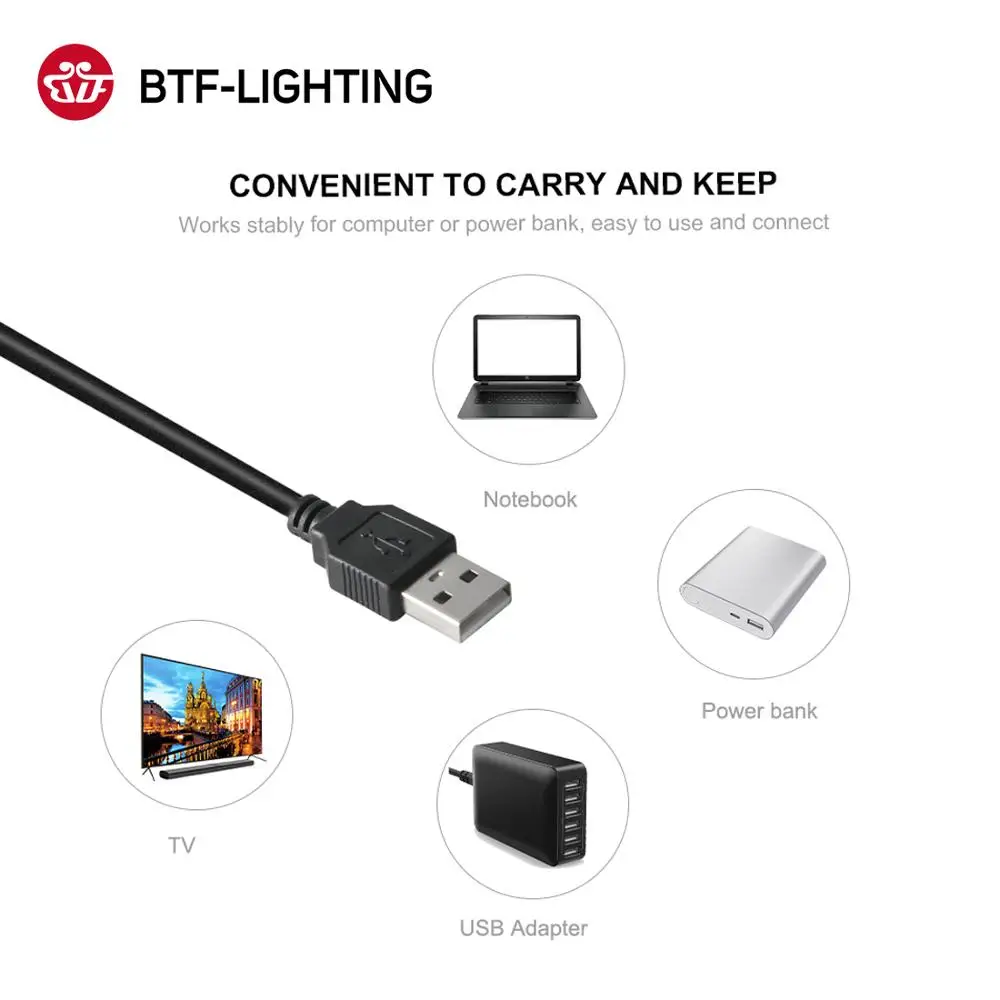 Ambi светильник комплект USB Светодиодная лента подсветка DC5V HDTV монитор ПК экран фоновый светильник WS2812B RGB Мечта Цвет пиксель лента 1 м 2 м 3 м