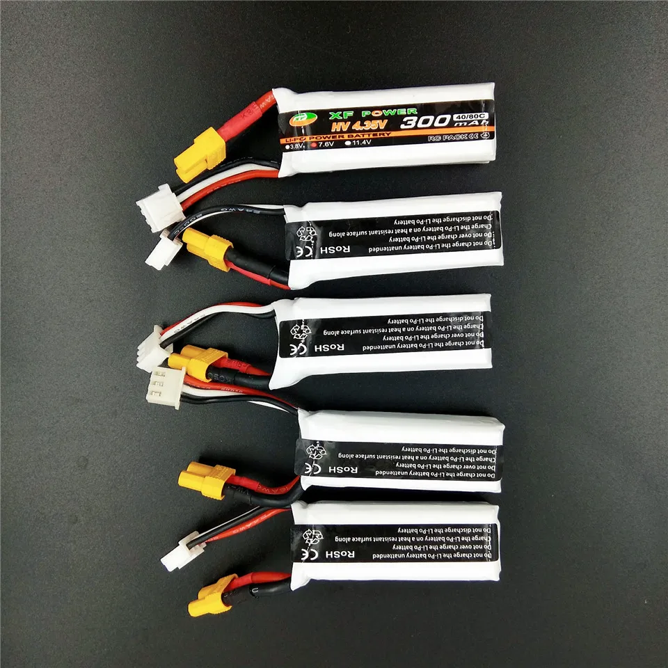 300 мАч HV Lipo 2S 7 6 v 3S 11 4 V Lihv 80C литиевая батарея для Happymodel Mobula HD V3 FPV RC Drone Whoop|Детали и