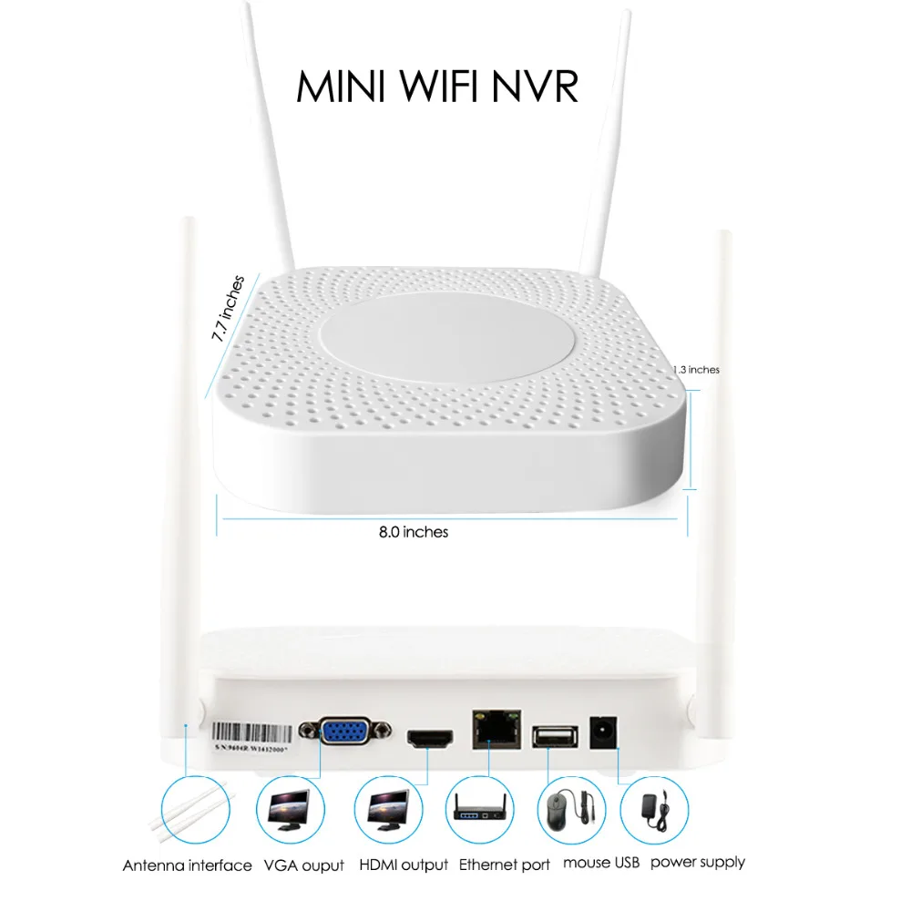 4CH 1080P HD Беспроводной NVR Kit P2P 720P внутренний наружный IR Ночное Видение безопасности