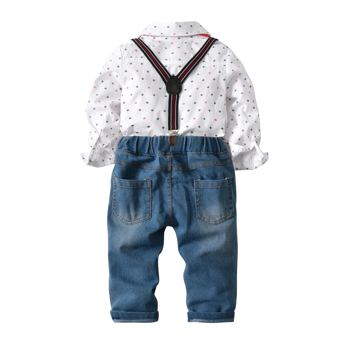 Костюм для мальчиков: Рубашка с длинными рукавами и принтом + джинсы комплект