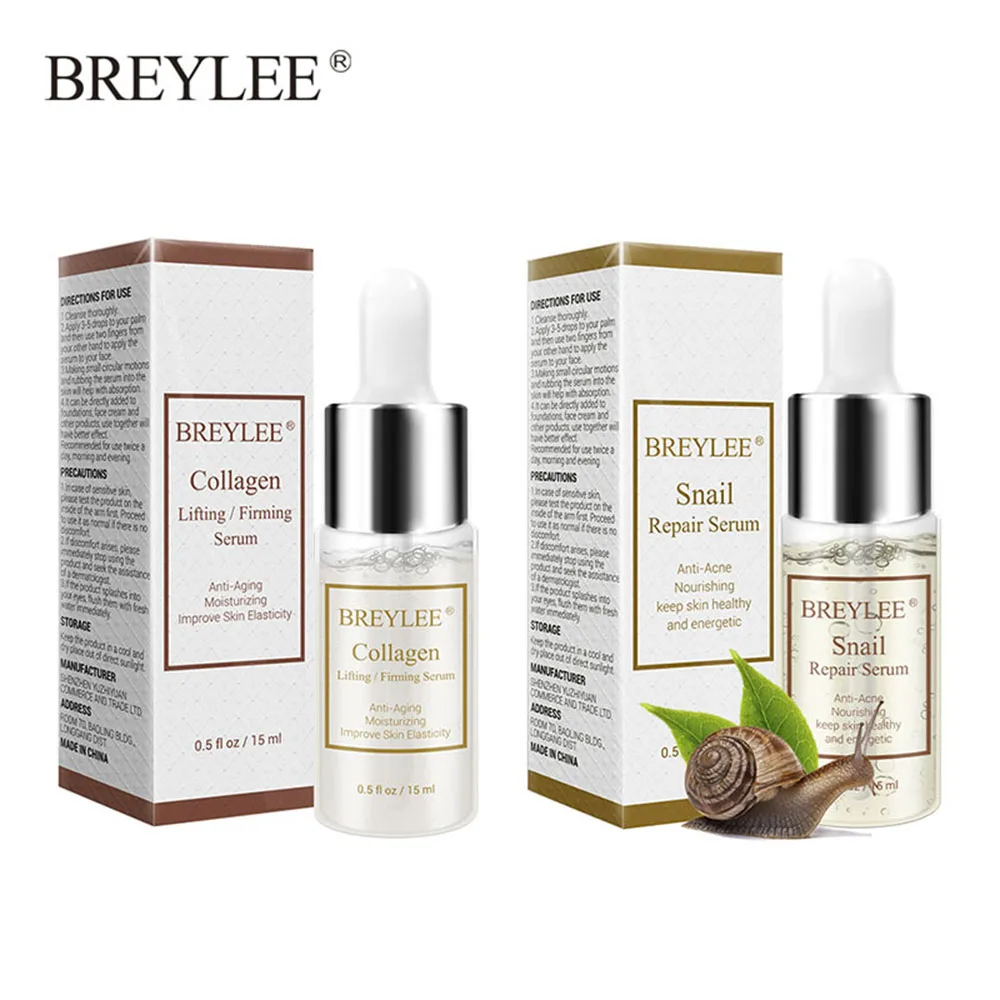 BREYLEE 2 шт. уход за кожей улиточная сыворотка + коллагеновая ремонт лифтинг