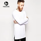 Мужская удлиненная футболка, черная уличная футболка в стиле хип-хоп, удлиненная очень длинная футболка 2018, мужские топы на молнии, бесплатная доставка