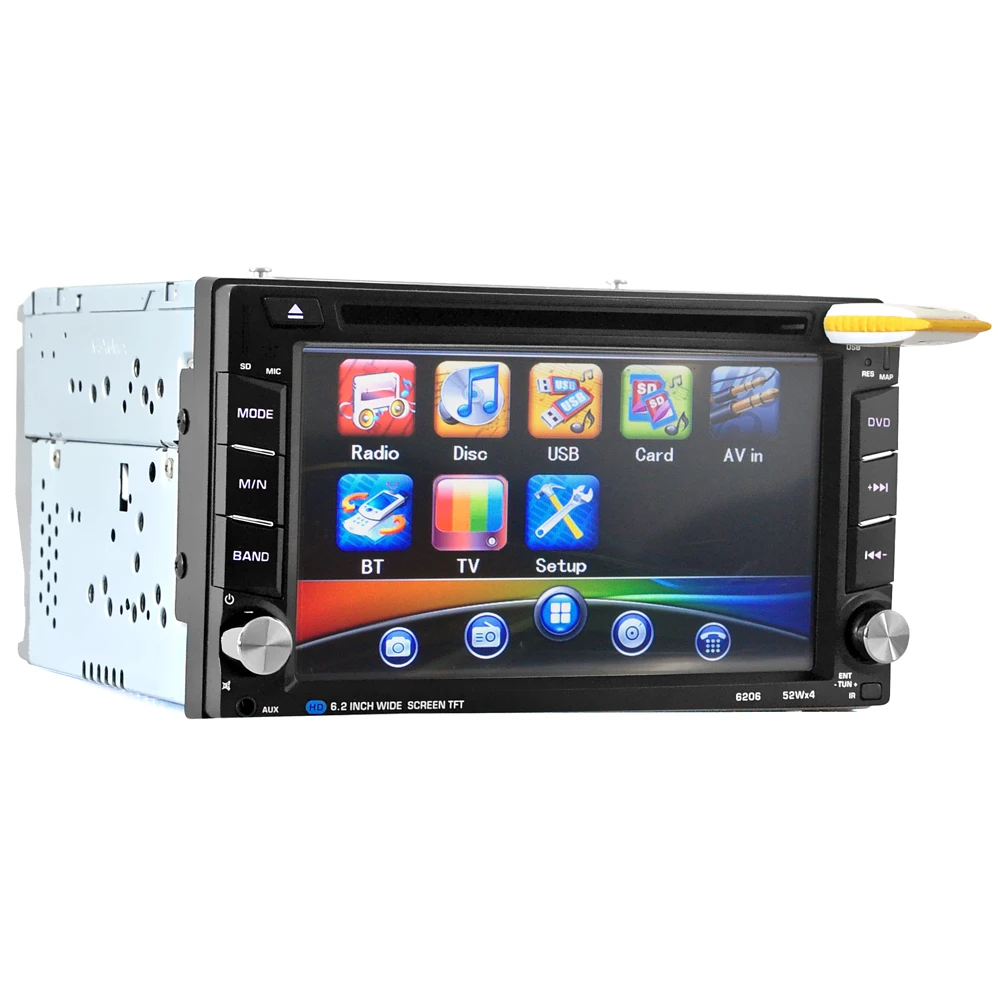 Универсальный 6.2 дюймов 2din Авто Радио Bluetooth Сенсорный dvd-плеер стерео MP3/MP5 AUX FM