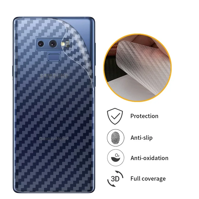 5 шт. мягкая 3D наклейка из углеродного волокна задняя пленка для samsung Galaxy Note 9 8 S9 S8