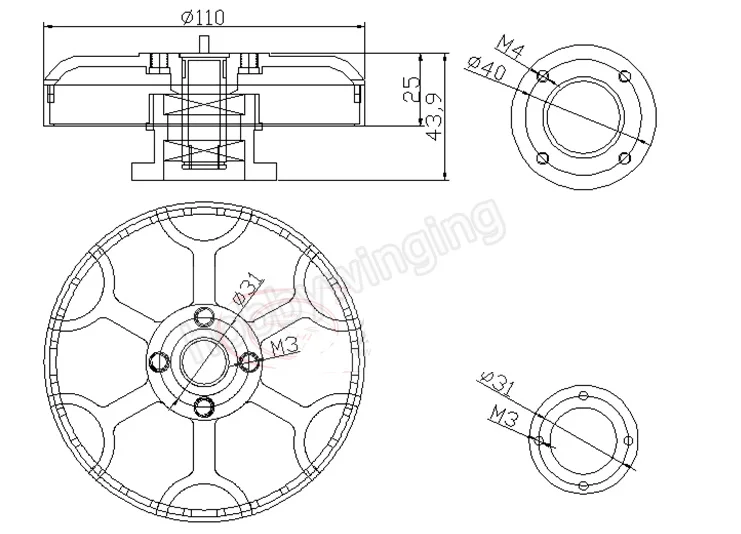 Мотор X100S KV100 KV115 бесщеточный высокой загрузки для большого мультикоптера