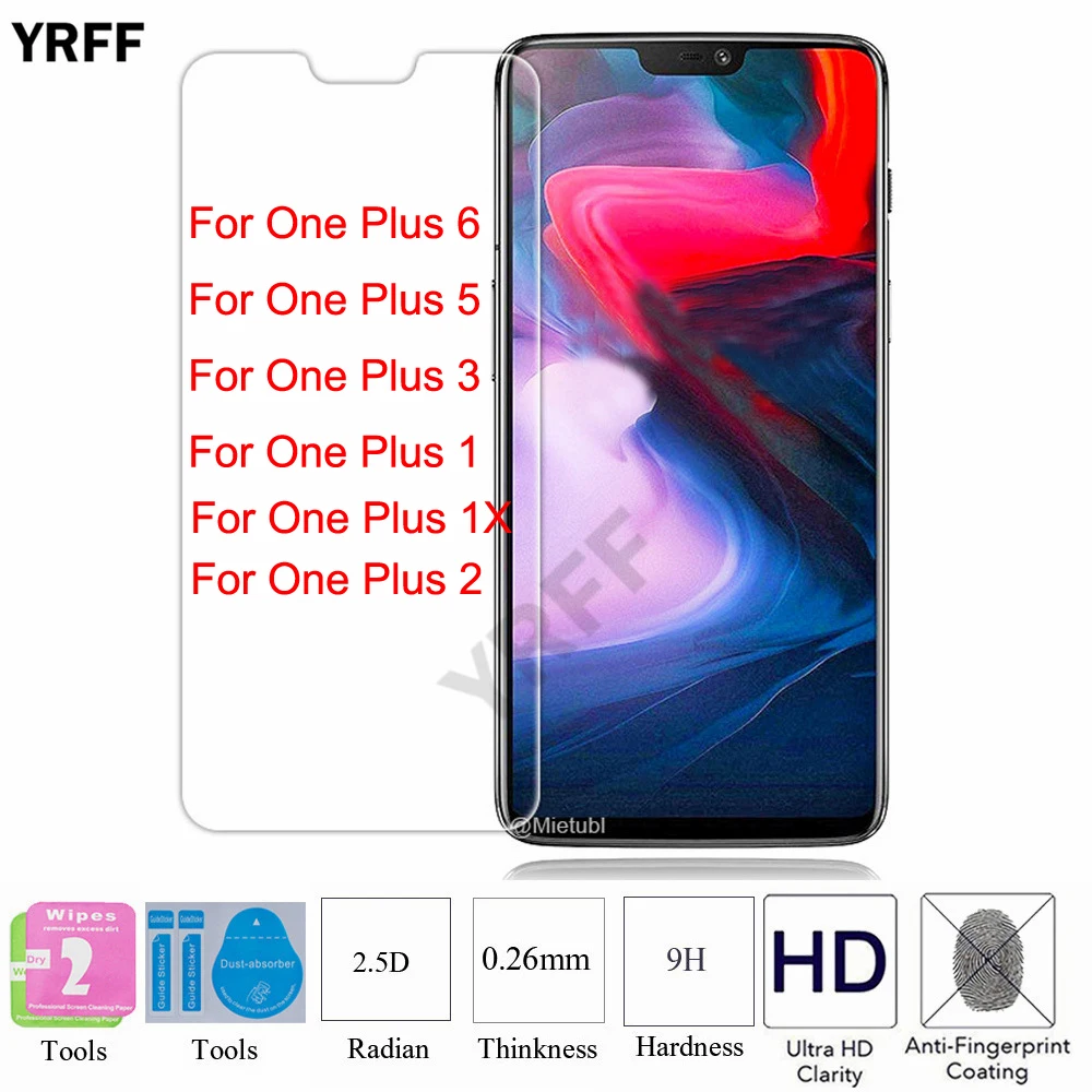 

10PCS For OnePlus 6 5 2.5D 0.25mm 9H Tempered Glass Screen Protector Protective Film For One Plus 6/5/3/3t/2/1/1x Free Tools