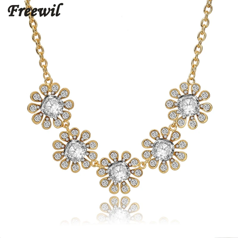 

Low Maxi Crystal Chunky Flower Necklace For Women Statement Necklace Gold Chain Necklaces & Pendants Colar Feminino Sne150833