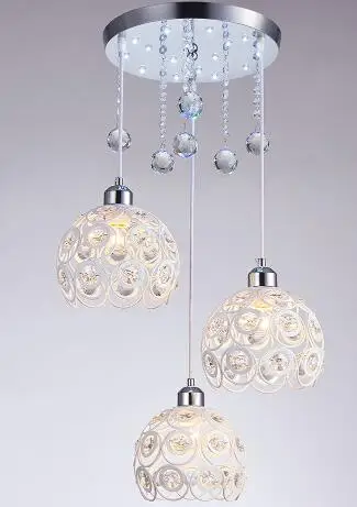 3Round White Crystal Хрустальная лампа, ресторан, подвесные светильники, творческая личность, современная простота, бар, столовая, dinin, освещение, абажур(диаметр: 20 см - Цвет корпуса: 3Round White Crystal