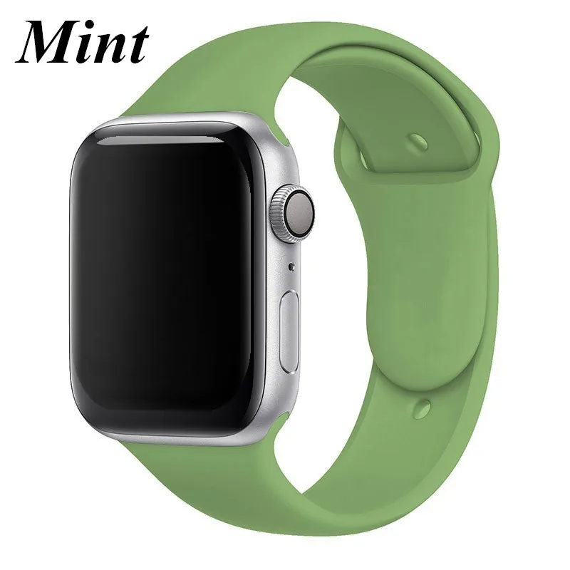Ремешок для Apple Watch Series 4 3 2 38 мм 42 мм мягкий силиконовый дышащий сменный ремешок для спортивных часов для iwatch 40 мм 44 мм