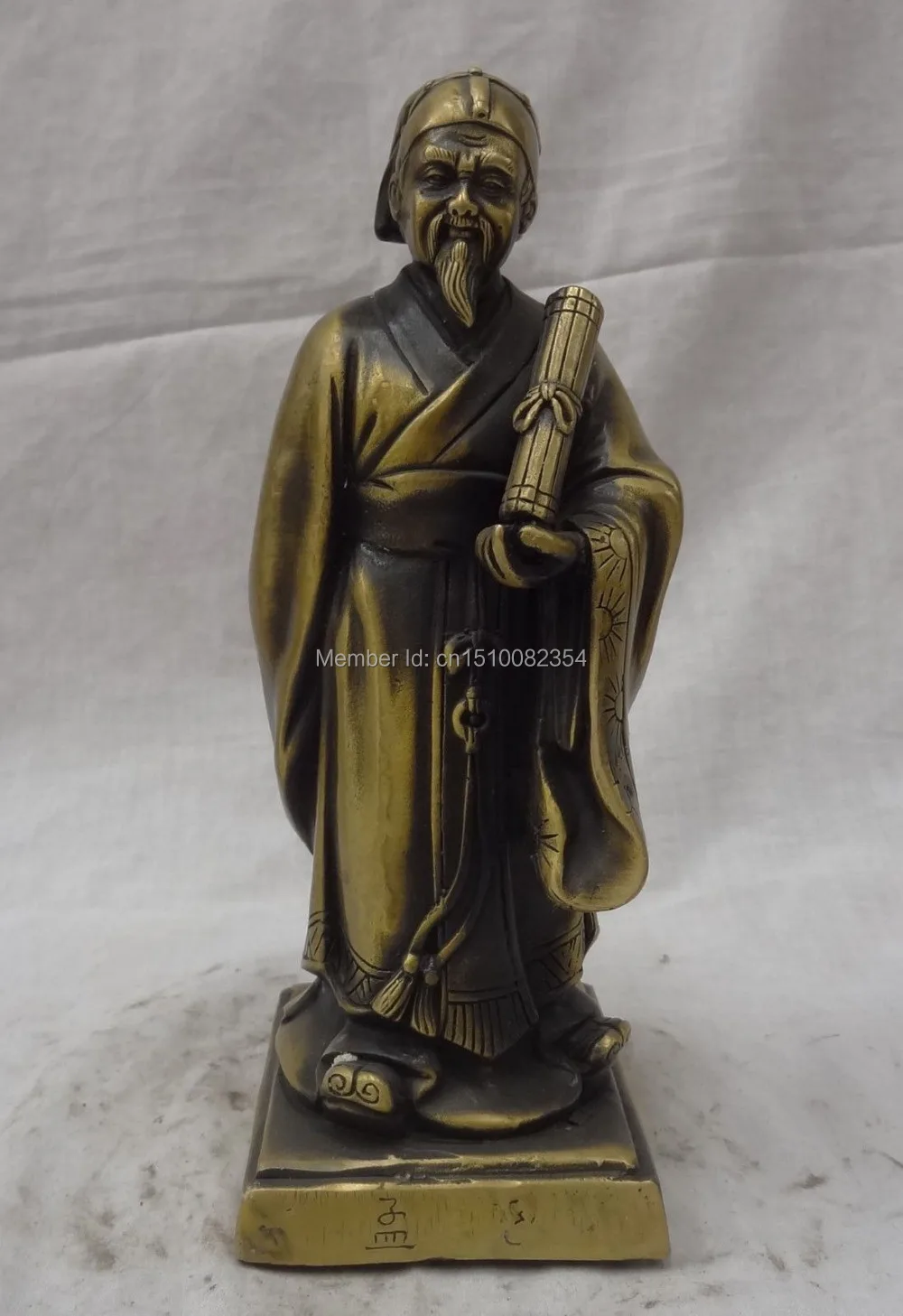 8 &quotкитайская Бронзовая известная Статуэтка мудреца философ менгзи менциус