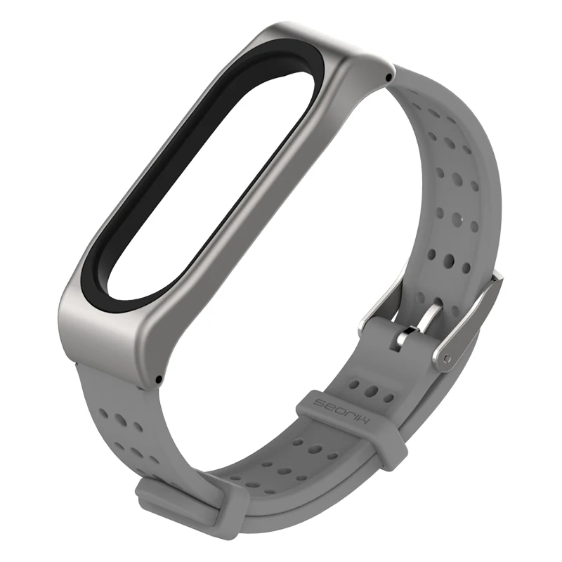Silver Grey Mi jobs mi band 3 Силиконовый ремешок для Xiaomi mi Band 4 Ремешок Браслет умные часы mi Band 4 ремешок для Xiao mi Band 3 - Цвет: Silver Grey