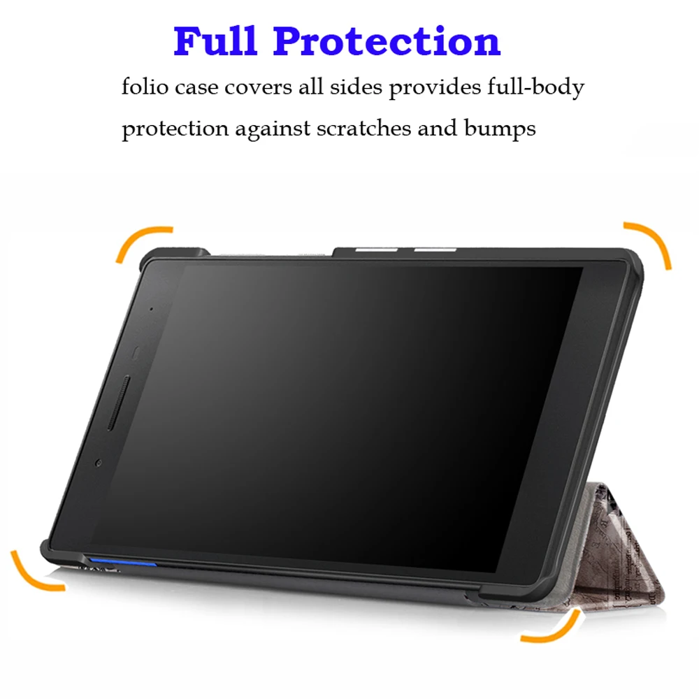 Магнитный чехол для lenovo Tab 7, TB-7304F 7304I, 7304x7 дюймов, планшет из искусственной кожи, защитный чехол+ пленка+ ручка