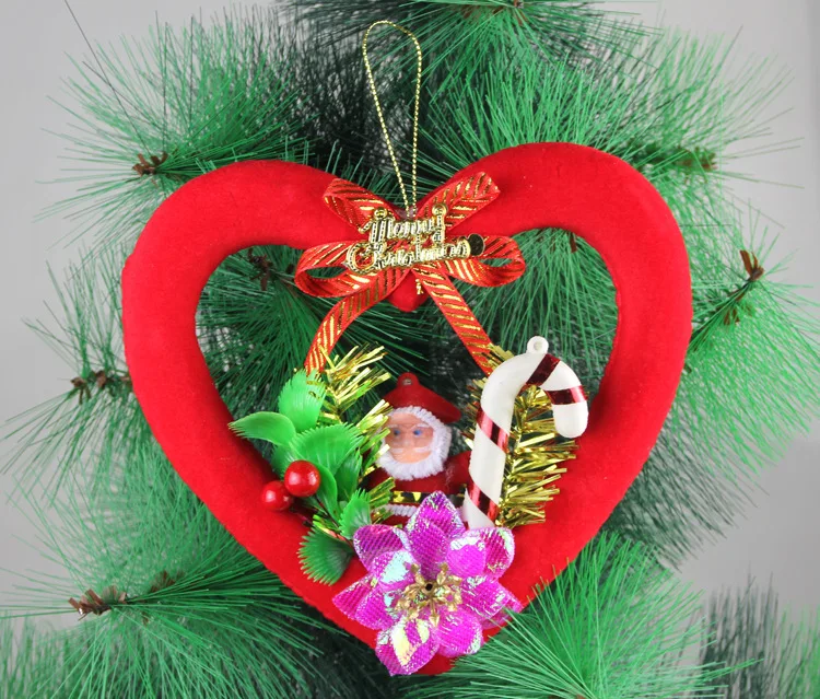 Сердце Форма Рождество венок двери цветочный для рождественской вечеринки