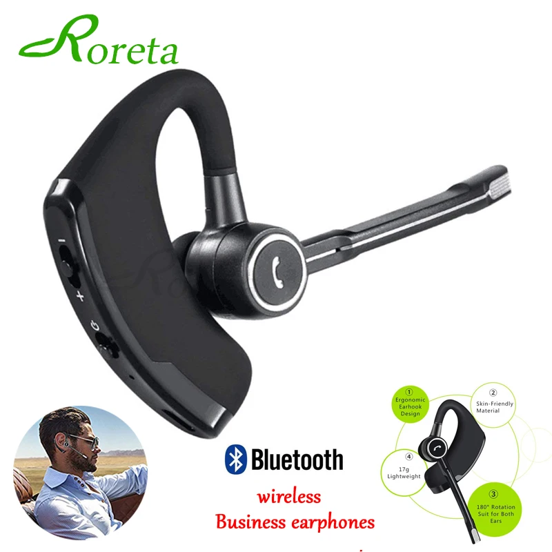 Roreta, новинка, V8S, бизнес гарнитура, Bluetooth, беспроводные наушники, для автомобиля, Bluetooth, V4.1, для телефона, громкой связи, с микрофоном, музыка, для iPhone, Xiaomi
