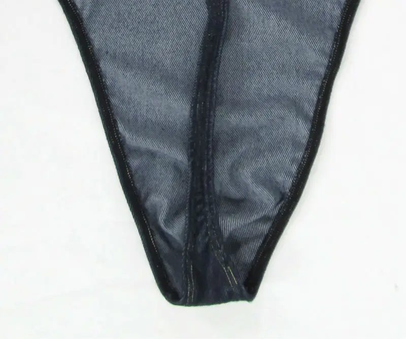 Мужские стринги боди стрейч с высоким вырезом глубоким U образным джинсовая