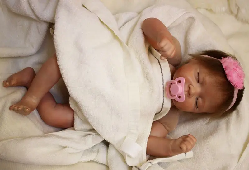 2018 Детская кукла реборн 55 см мягкая силиконовая милая с тканевым телом игрушки