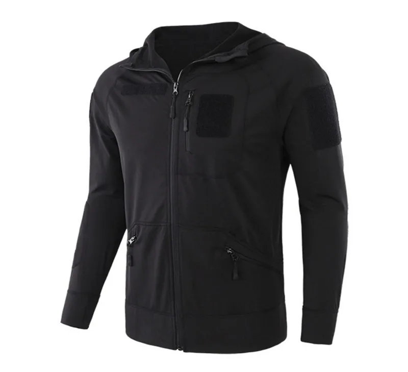 Military Tactical Hoodies Men Hooded Army Combat Sweatshirt Black Hunt Airsoft Painball Zipper Cardigan Fleece Flight Jacket Men