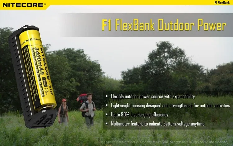 NITECORE F1 FlexBank умный литий-ионный IMR аккумулятор внешний аккумулятор USB зарядное устройство Внешний дорожный адаптер питания