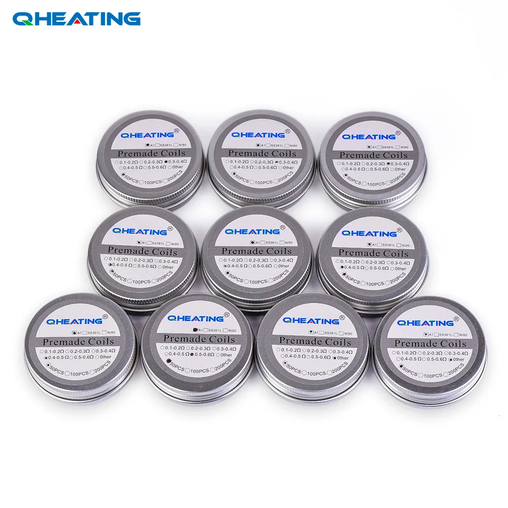 Катушка Qheating NI80/316L/A1 Alien сплавленная катушка clapton 50 шт./100 шт./кор. для