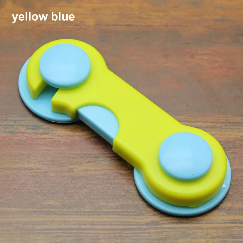 yellow blue Детские 2 шт засов, замки для ухода за окном, Домашняя безопасность, сделай сам, мебельная фурнитура для ящиков, дверей шкафа - Цвет: yellow blue