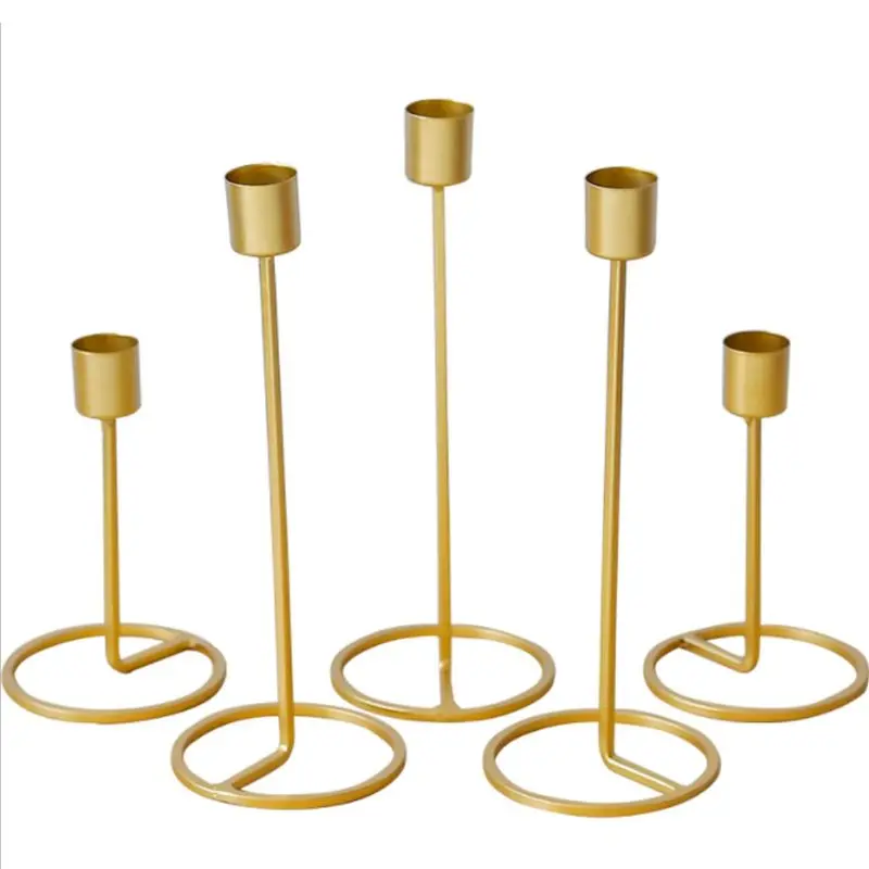 

Simple Nordic Style Candle Holder Metal Wrought Iron Candlestick Lantern Lamp Decor for Home Wedding Party Ornaments