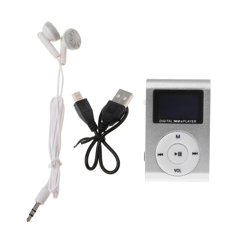 1 комплект новинка OOTDTY мини USB металлический зажим mp3-плеер ЖК-экран поддержка 32 ГБ