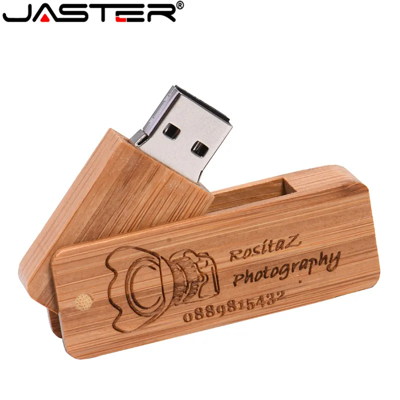 JASTER логотип персональный деревянный USB флеш-накопитель креативный подарок индивидуальный логотип дерево u диск бамбуковая Флешка 4 ГБ 8 ГБ 16 ГБ 32 ГБ 64 ГБ