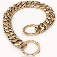 15mm new arrive strong 316l stainless steel gold tone cuban curb chain pet supplies dogs supplies neck collar choker 12 34 hot