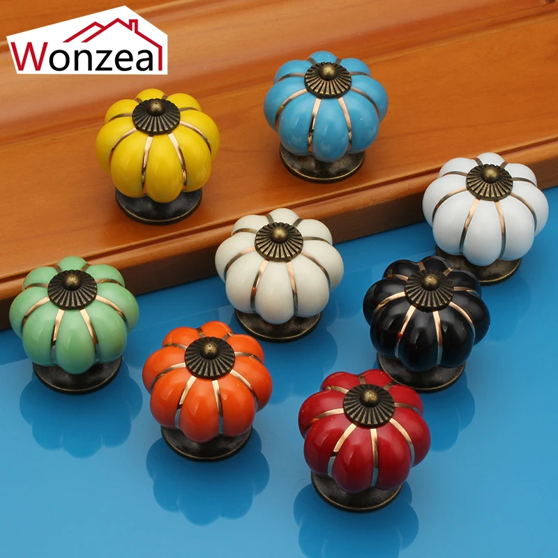 8 цветов технические дверные ручки тыква искусственная мебель ящик шкаф кухонная