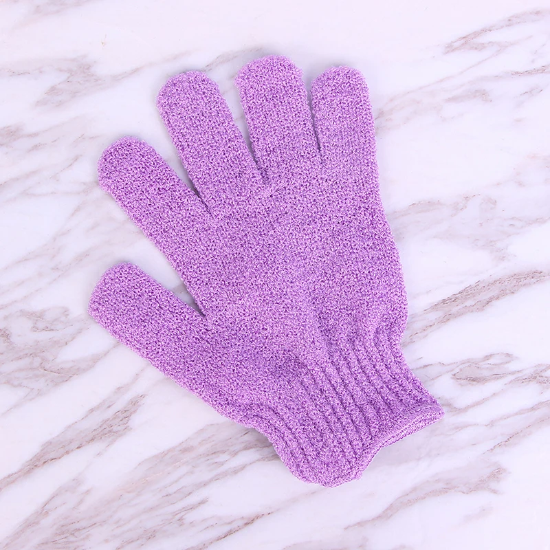 purple Кожа Ванна Душ умывание увлажнение, Спа Кожа Ткань Душ скруббер назад скраб отшелушивающий массаж тела Губка перчатки для ванной - Цвет: purple