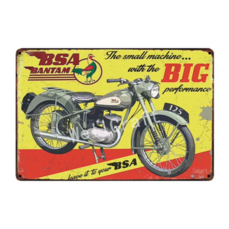 [WellCraft] Norton BSA металлические вывески настенный плакат доска мотор Фреска картина старинный Бар Паб Декор FG-211 - Цвет: SA 1815