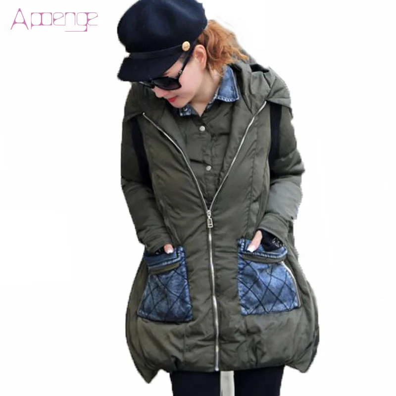 Apoeng зима Куртки для Для женщин Новинка 2017 года пальто с капюшоном женские