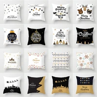 merry christmas cushion cover happy new year soft pillow cases christmas decorations for home bedroom living room decor sofa car