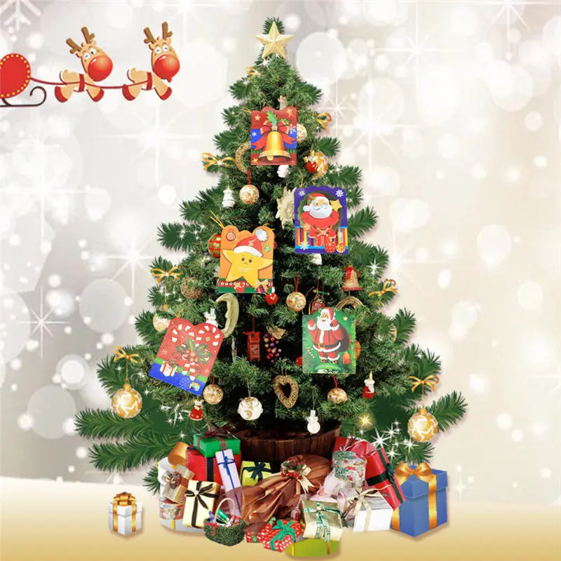 10 шт. Рождество пожеланий карт для Xmas Tree Висячие украшения стильная футболка с
