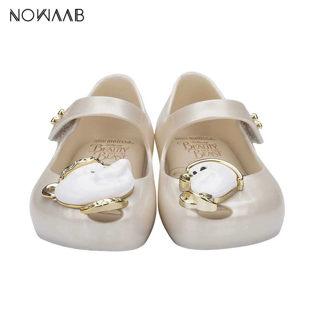 Mini Melissa Ultragirl+ beauty And The Beast г. Летняя прозрачная обувь с бантом для девочек Нескользящие сандалии для девочек детские пляжные сандалии для малышей