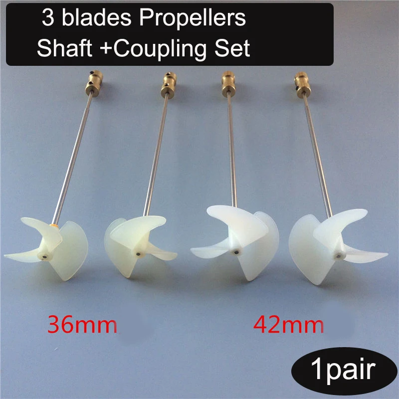 1 пара нейлоновых пропеллеров с Полным Погружением 36/42 мм 3 Лопасти CW CCW + 2 вал