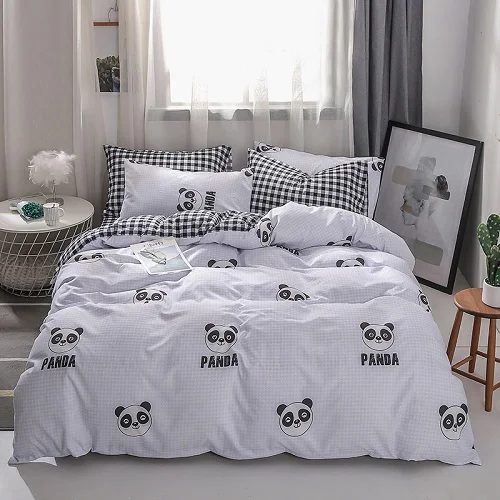 bedding set 9 Ультра мягкий пододеяльник, пододеяльник, простыня, подушка, shams, 3/4 шт., двойной, queen King size, постельный комплект, серый, белый, черный, розовый цвет - Цвет: bedding set 9