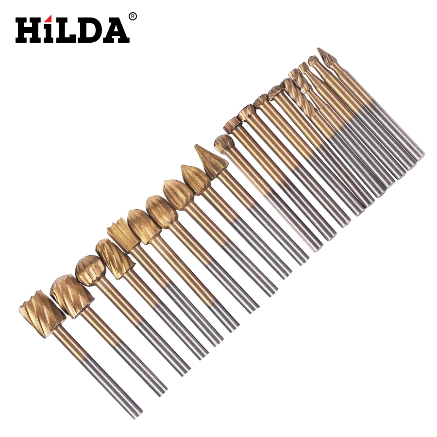 HILDA 20 шт. HSS Dremel фрезерный титановый вращающийся нож для дерева резак